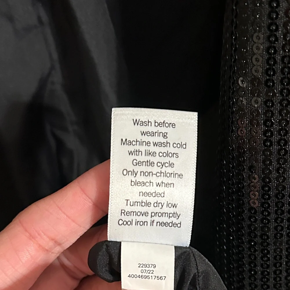 Nine West All Over Sequin One Button Blazer, Black, Sz XXL - Picture 11 of 13